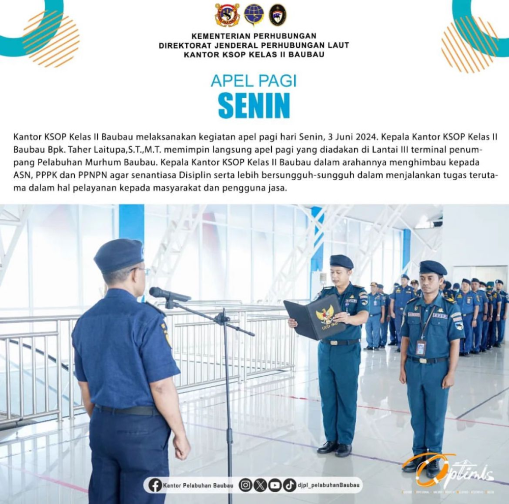 Apel pagi hari Senin, 3 Juni 2024.
