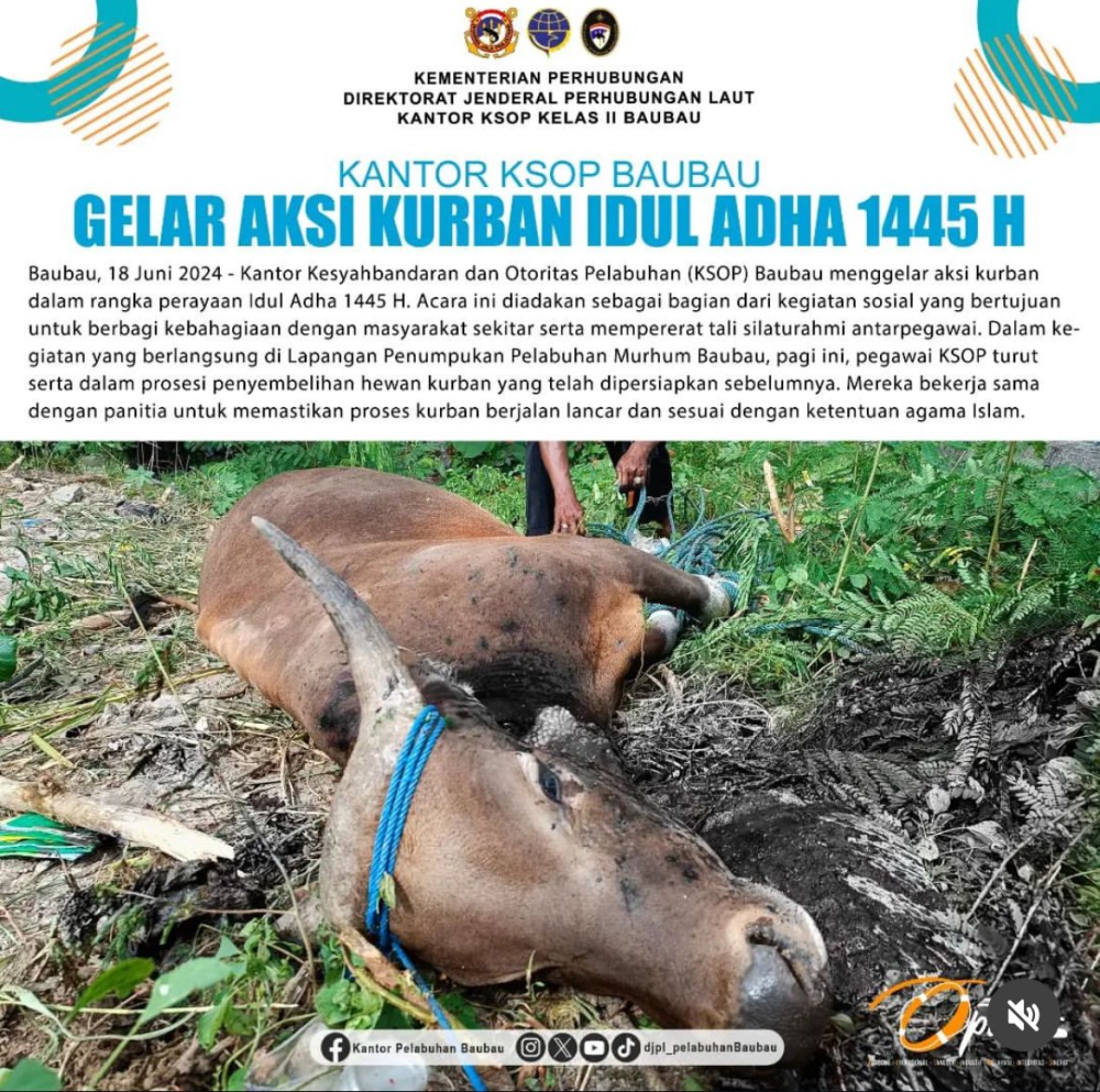 Kantor KSOP Baubau Gelar Aksi Kurban Idul Adha 1445 H