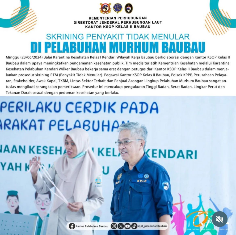 Skrining PTM di Pelabuhan Murhum Baubau
