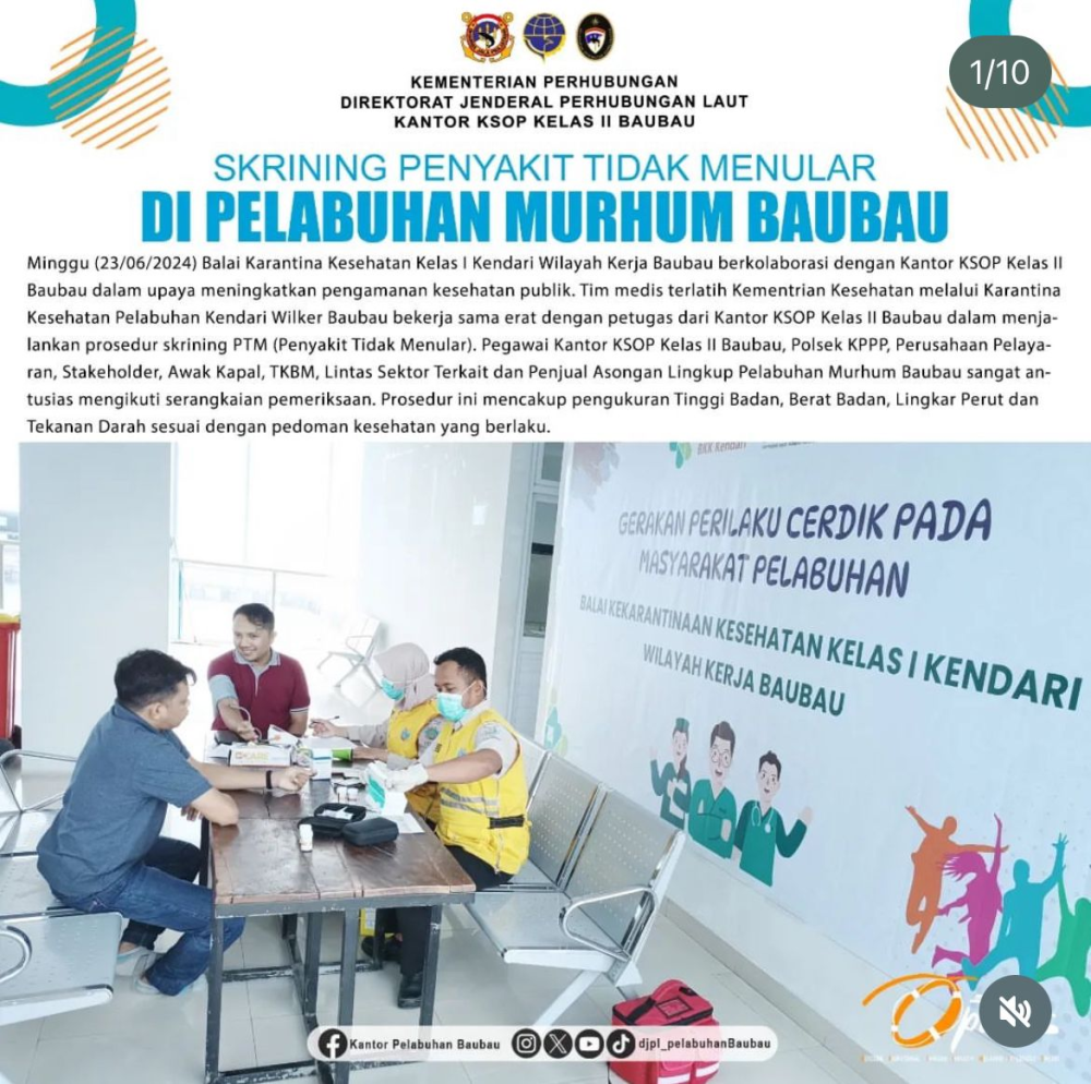 Skrining PTM di Pelabuhan Murhum Baubau