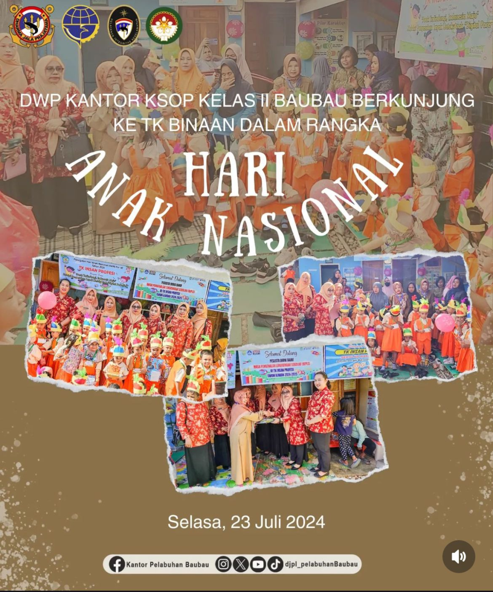 DWP Kantor KSOP Kelas II Baubau melakukan kunjungan ke TK binaan DWP TK Insan Profesi
