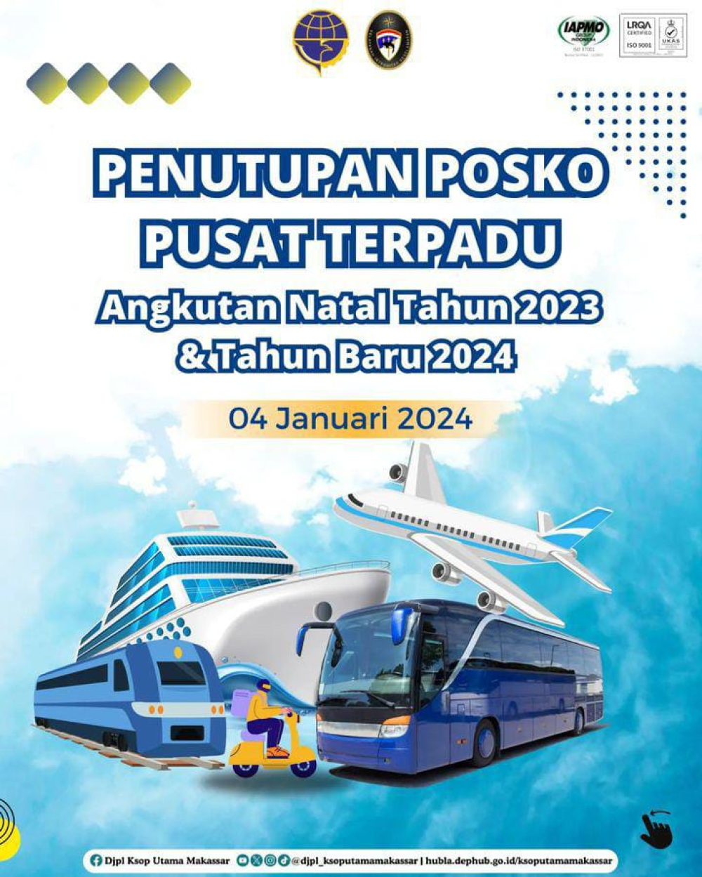 PENUTUPAN POSKO PUSAT TERPADU ANGKUTAN NATAL TAHUN 2023 & TAHUN BARU 2024