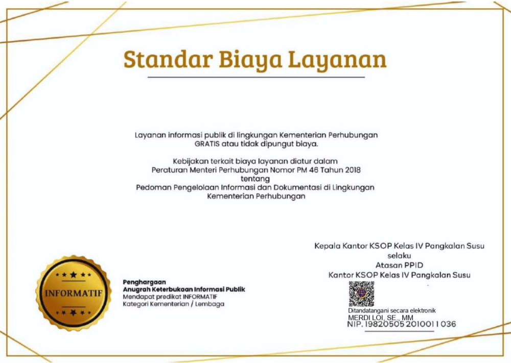 Standar Biaya Layanan