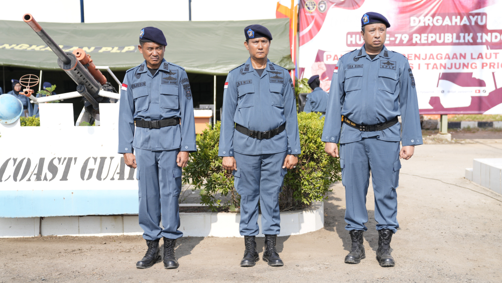Pangkalan PLP Tanjung Priok (Sea and Coast Guard) Gelar Upacara HUT Ke-79 RI Dengan Meriah Sebagai Komitmen Wujudkan Indonesia Maju