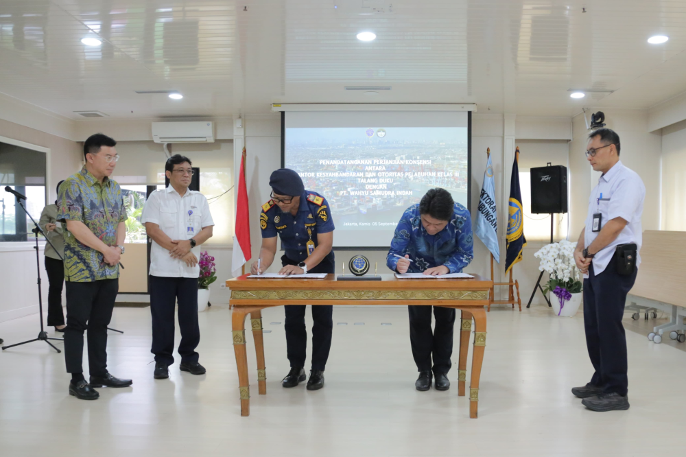 KEMENHUB BERIKAN HAK KONSESI PENGUSAHAAN JASA KEPELABUHANAN PELABUHAN TALANG DUKU KEPADA PT WAHYU SAMUDRA INDAH
