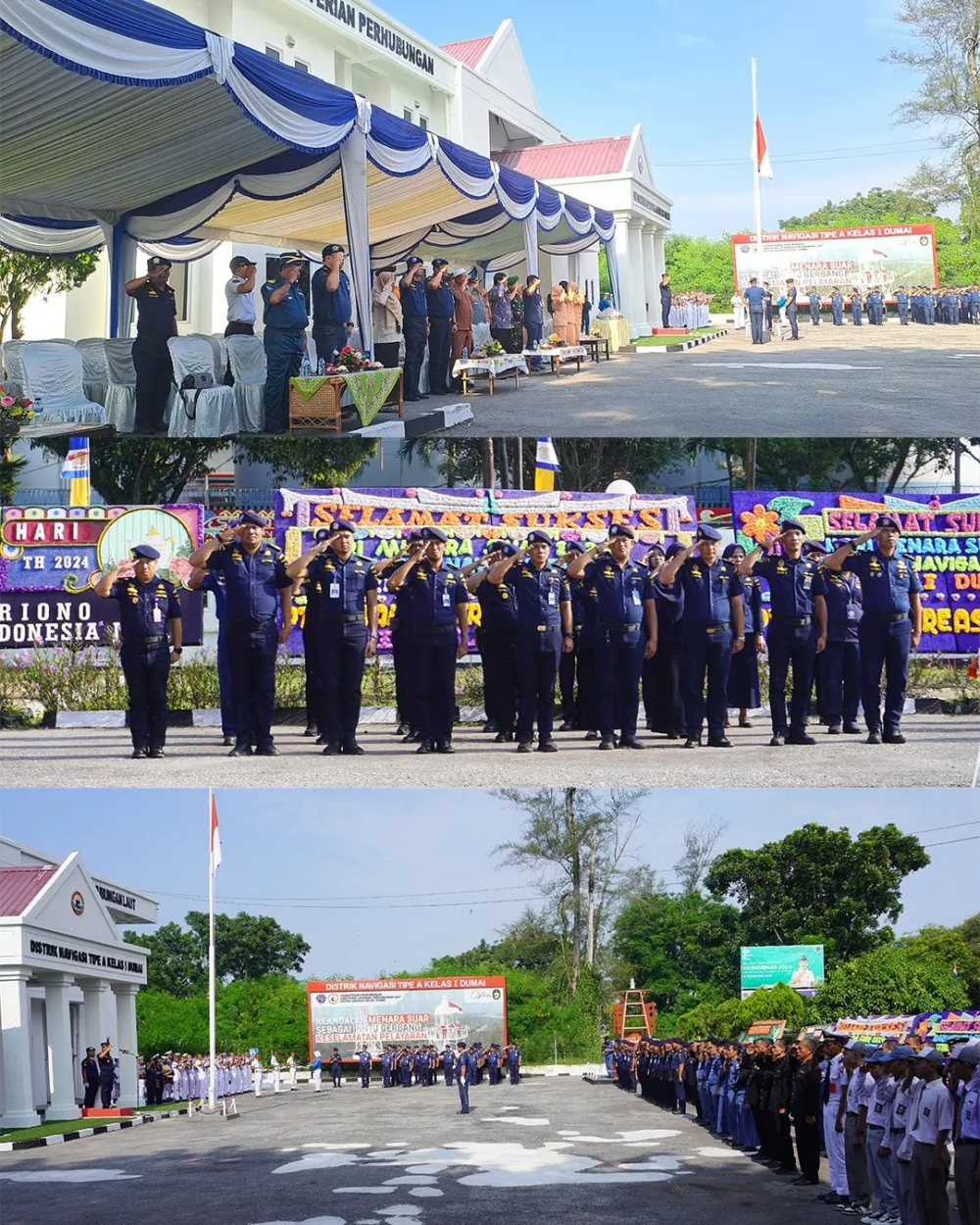 KANTOR KSOP KELAS I DUMAI MENGIKUTI UPACARA BENDERA MEMPERINGATI HARI MENARA SUAR KE 10 DI DISNAV TIPE A KELAS I DUMAI