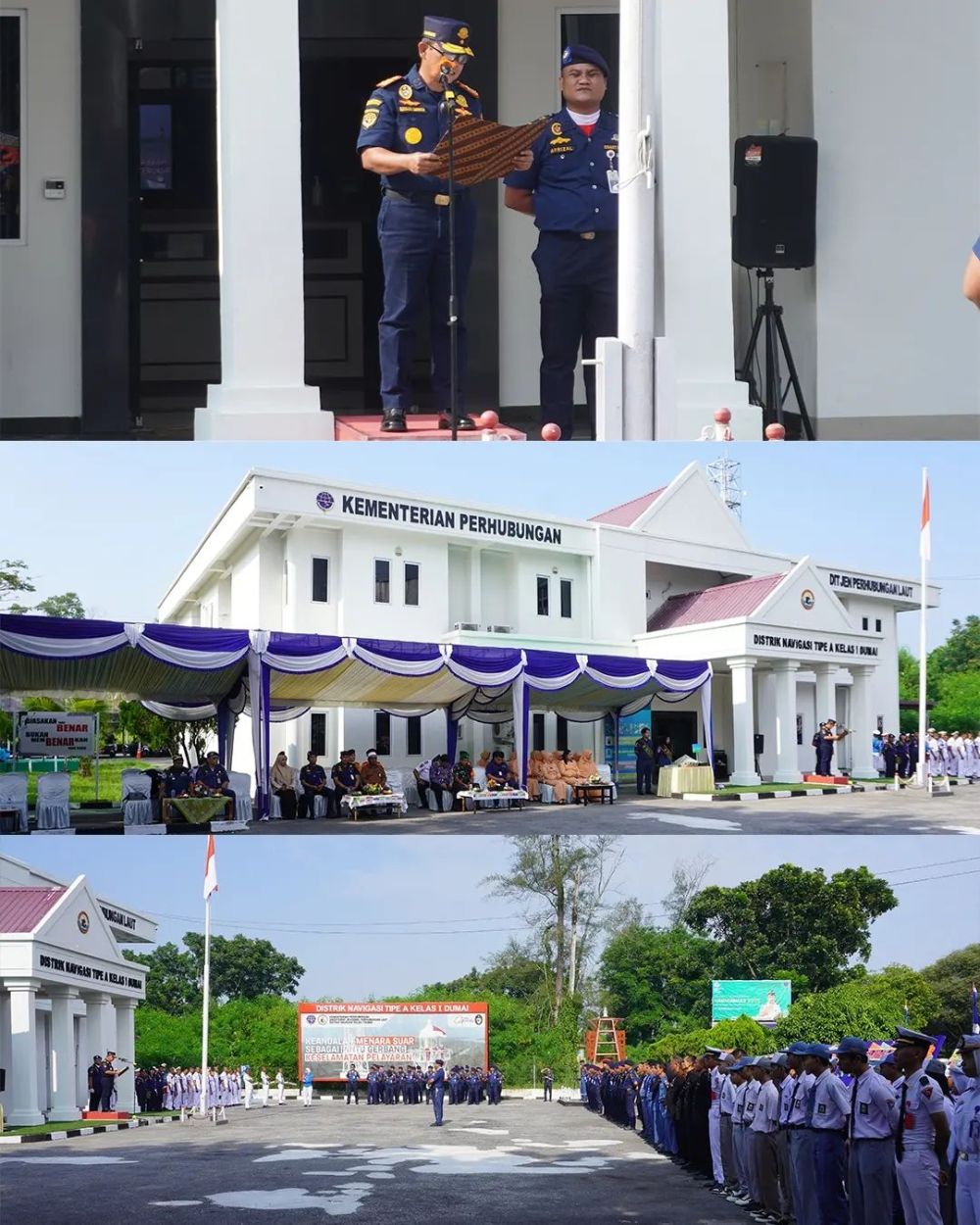 KANTOR KSOP KELAS I DUMAI MENGIKUTI UPACARA BENDERA MEMPERINGATI HARI MENARA SUAR KE 10 DI DISNAV TIPE A KELAS I DUMAI