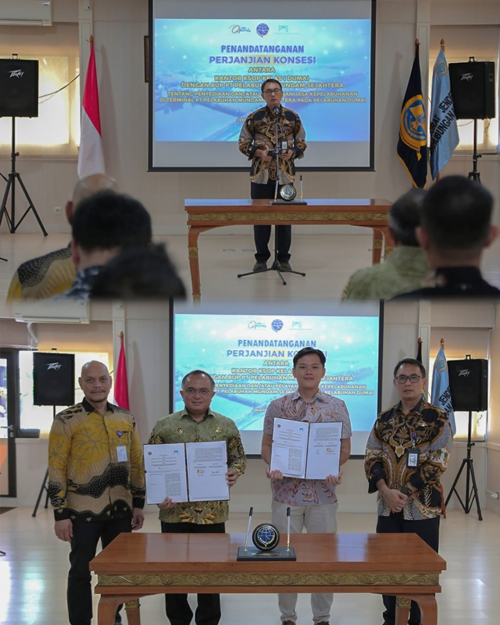 PENANDATANGANAN PERJANJIAN KONSESI ANTARA KSOP KELAS I DUMAI DENGAN BUP PT. PELABUHAN MUNDAM SEJAHTERA
