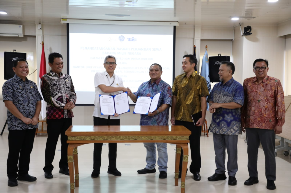 *OPTIMALKAN PENGEMBANGAN INFRASTUKTUR DAN PENGOPERASIAN PELABUHAN AMBARAWANG LAUT KUALA SAMBOJA, KEMENHUB TANDATANGANI PERJANJIAN SEWA BMN*