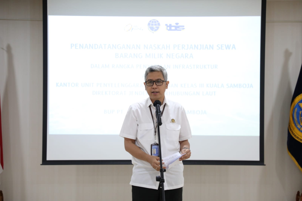 *OPTIMALKAN PENGEMBANGAN INFRASTUKTUR DAN PENGOPERASIAN PELABUHAN AMBARAWANG LAUT KUALA SAMBOJA, KEMENHUB TANDATANGANI PERJANJIAN SEWA BMN*