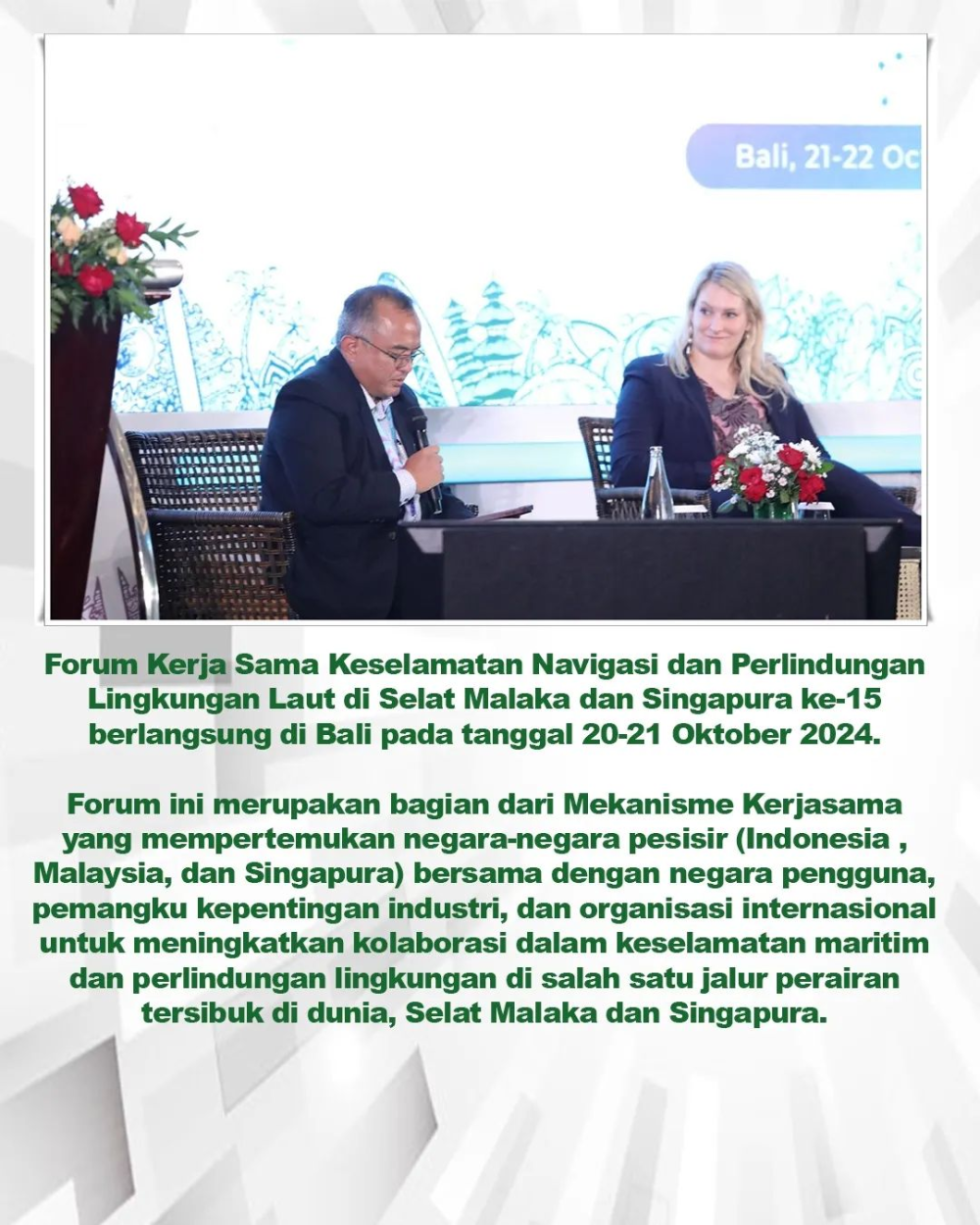 15 TH CO-OPERATION FORUM on Safety of Navigation and Marine Environment in the Straits of Malacca and Singapore