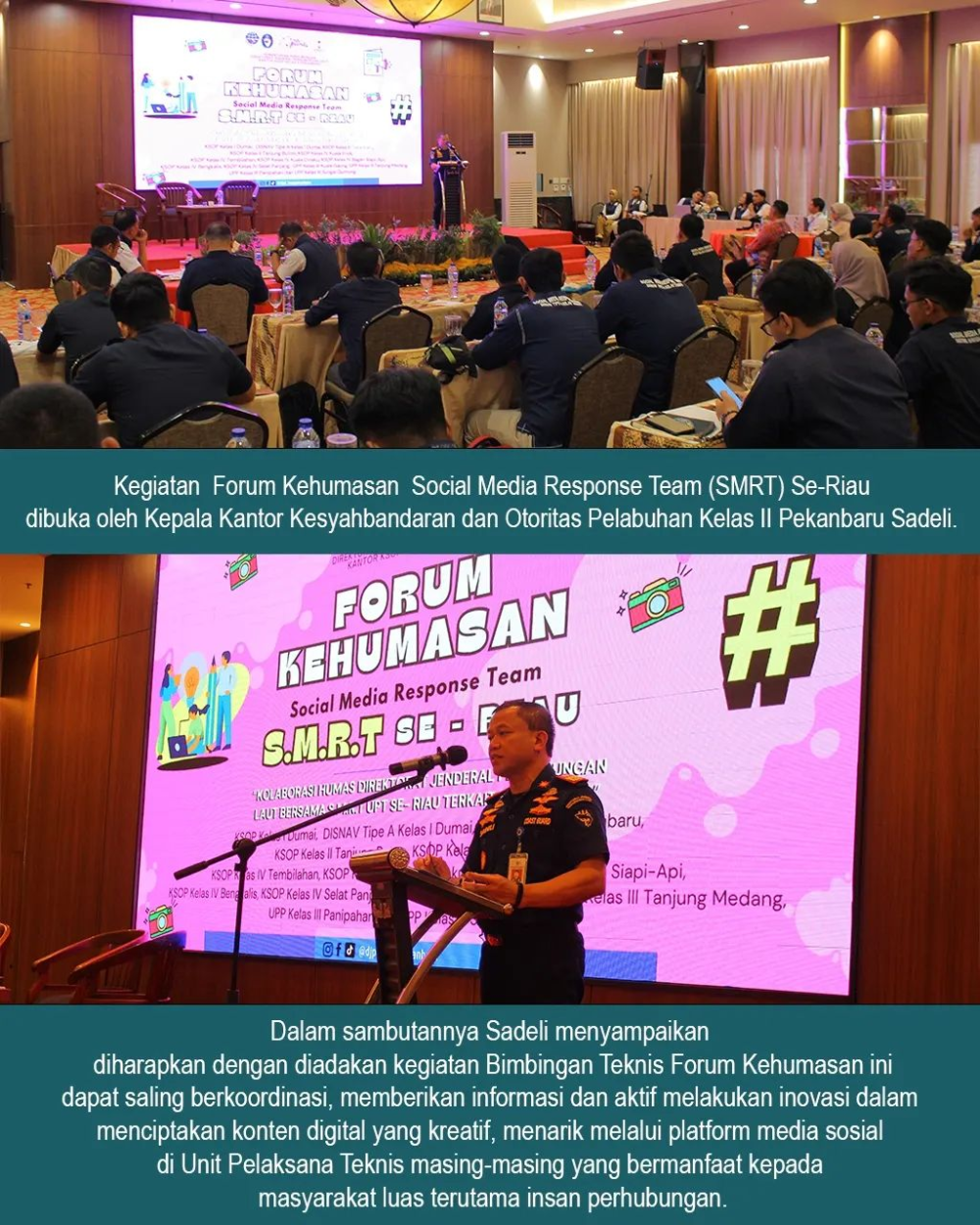KOLABORASI HUMAS DIREKTORAT JENDERAL PERHUBUNGAN LAUT BERSAMA SMRT UPT SE-RIAU
