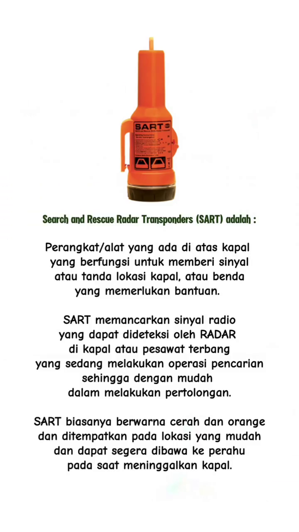 Pengujian alat Search and Rescue Radar Transponders (SART) pada kapal penumpang