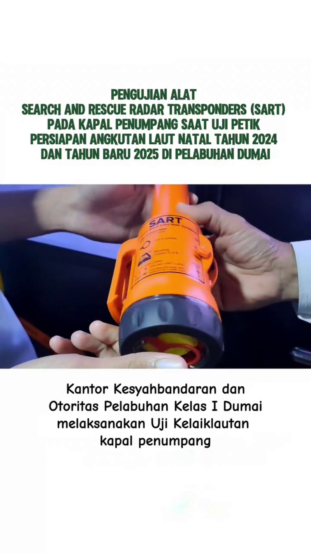 Pengujian alat Search and Rescue Radar Transponders (SART) pada kapal penumpang
