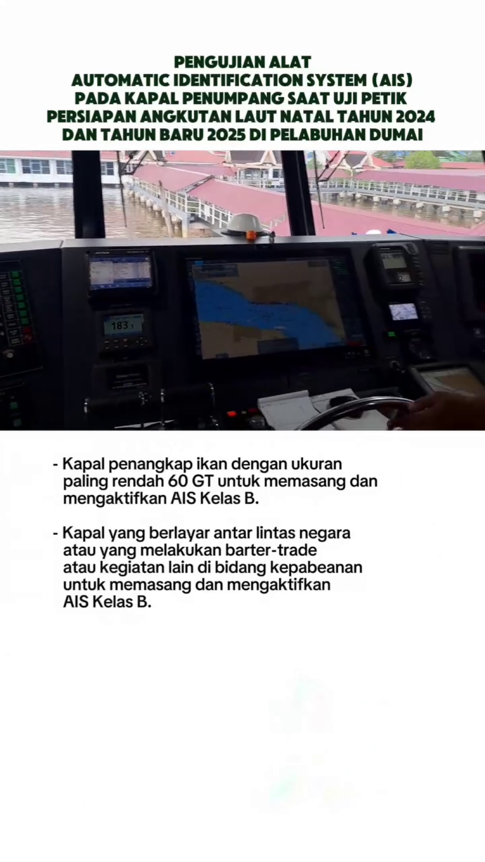 PENGUIJAN ALAT AUTOMATIC IDENTIFICATION (AIS) SAAT UJI PETIK PADA KAPAL PENUMPANG