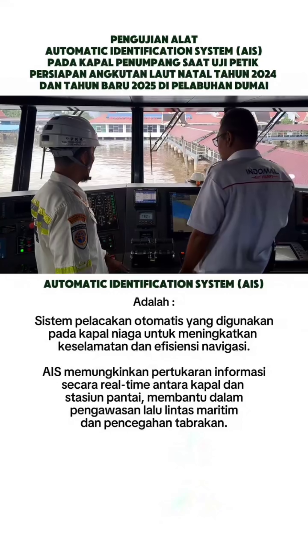 PENGUIJAN ALAT AUTOMATIC IDENTIFICATION (AIS) SAAT UJI PETIK PADA KAPAL PENUMPANG