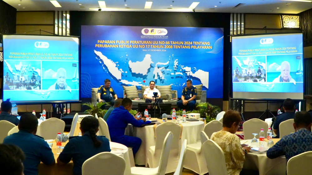 PERKUAT KOMITMEN ANTARA REGULATOR DAN OPERATOR, KEMENHUB LAKSANAKAN PAPARAN PUBLIK UU NO.66 TAHUN 2024 TENTANG PERUBAHAN KETIGA UU NO.17 TAHUN 2008 TENTANG PELAYARAN*