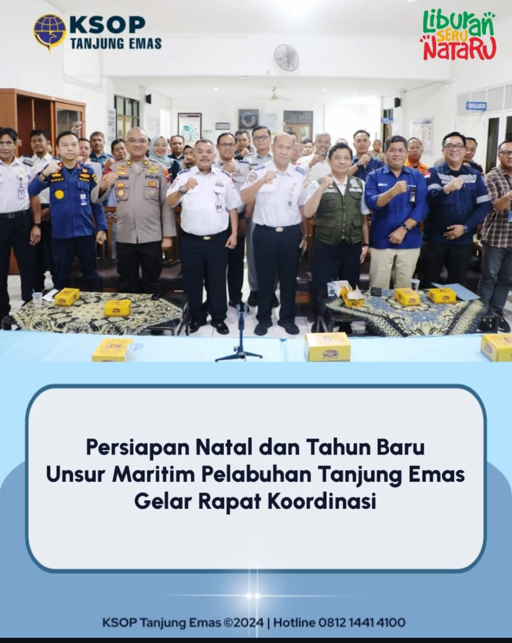 Rapat Koordinasi Penyelenggaraan Angkutan Laut Nataru 2024 - 2025, Pelabuhan Tanjung Emas.