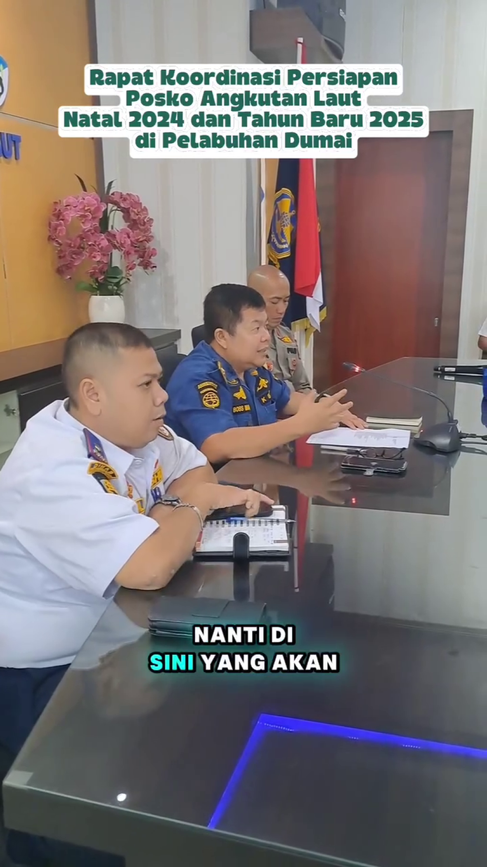 RAPAT KOORDINASI PERSIAPAN PELAKSANAAN POSKO ANGKUTAN LAUT NATARU 2024.2025 DI PELABUHAN DUMAI