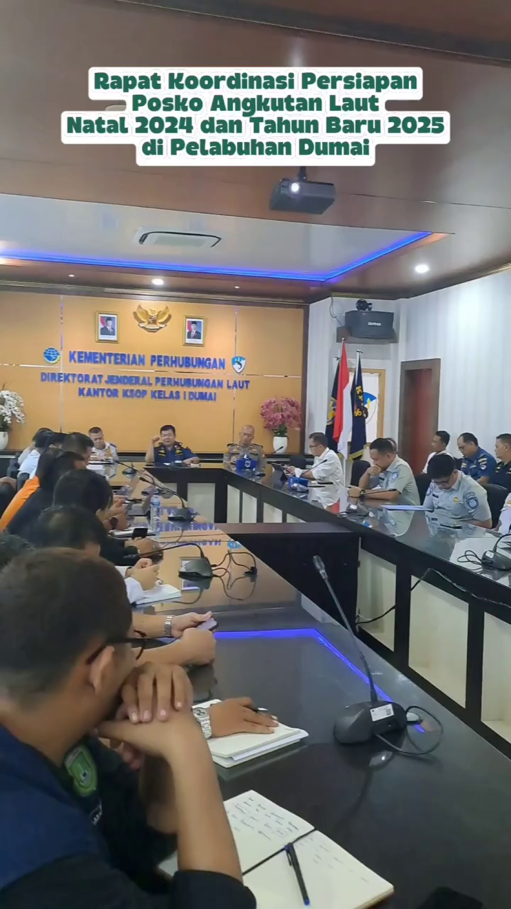 RAPAT KOORDINASI PERSIAPAN PELAKSANAAN POSKO ANGKUTAN LAUT NATARU 2024.2025 DI PELABUHAN DUMAI
