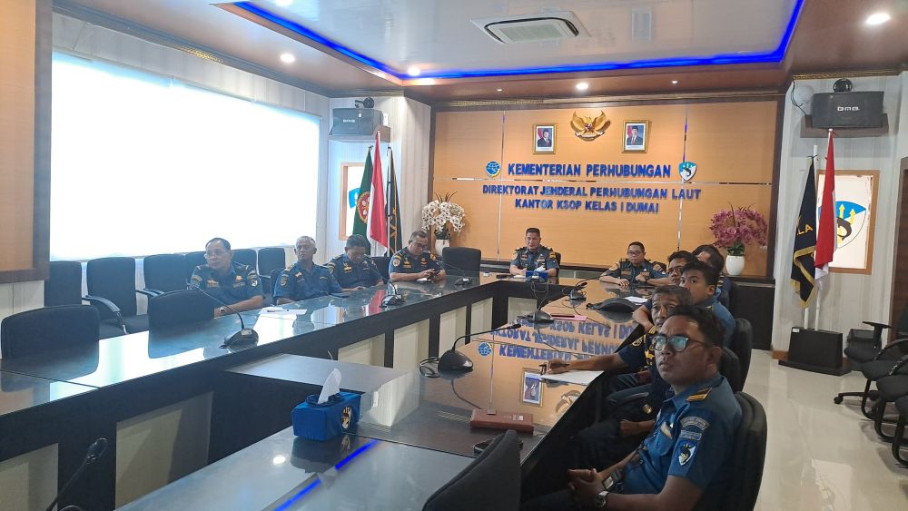 Kantor KSOP Kelas I Dumai mengikuti kegiatan Monitoring dan Evaluasi Pemeliharaan Kapal Negara Patroli (Docking dan Repowering)