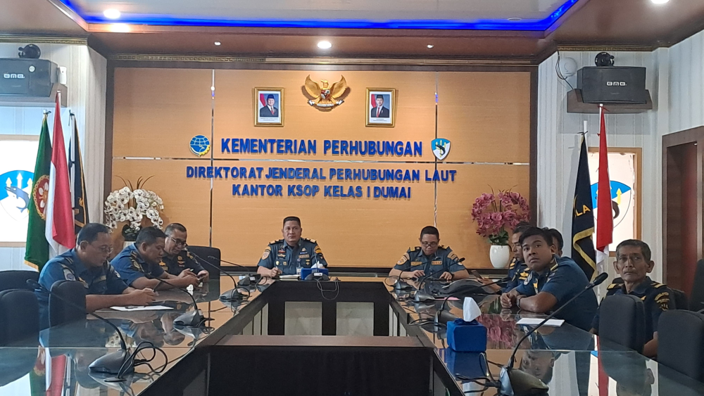 Kantor KSOP Kelas I Dumai mengikuti kegiatan Monitoring dan Evaluasi Pemeliharaan Kapal Negara Patroli (Docking dan Repowering)