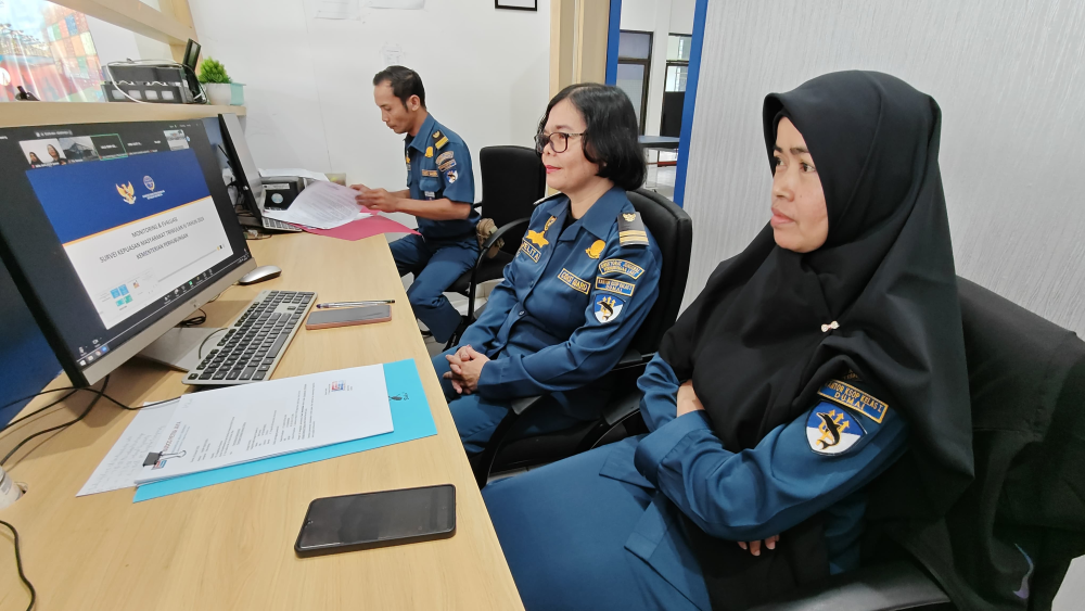 Kantor KSOP Kelas I Dumai mengikuti kegiatan Monitoring dan Evaluasi survei Kepuasan Masyarakat (SKM)