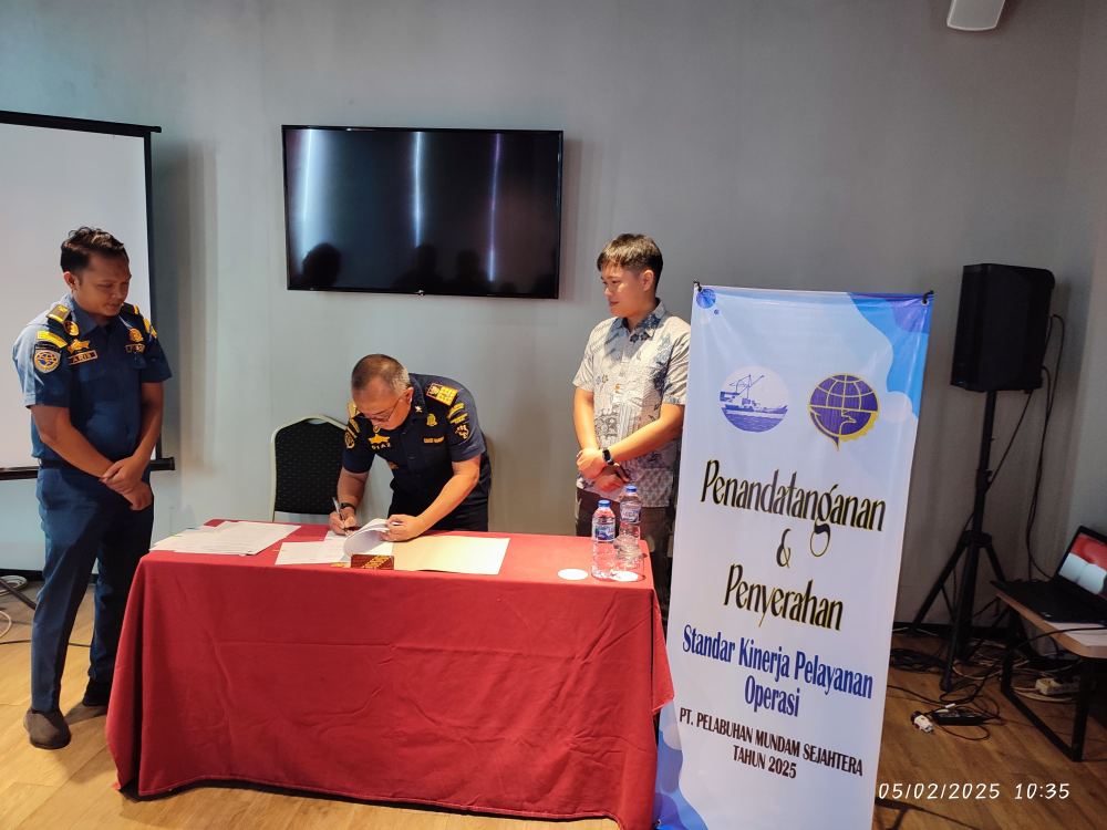 Kantor KSOP Kelas I Dumai menghadiri undangan Penandatangan Standar Kinerja Operasional PT. Pelabuhan Mundam Sejahtera.