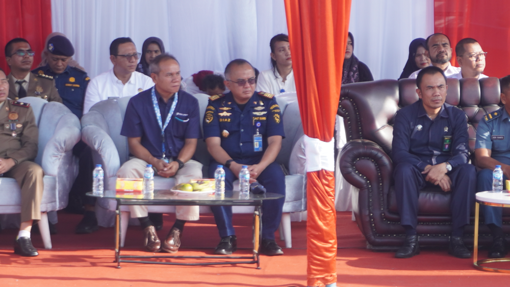 Kantor KSOP Kelas I Dumai menghadiri Kegiatan Apel Bulan K3 Nasional Provinsi Riau Tahun 2025 di Pelabuhan Pelindo Dumai.