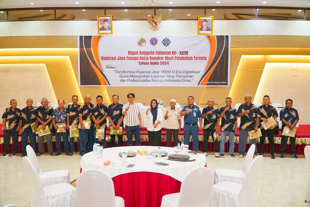 Rapat Anggota Tahunan Ke-XXXII Koperasi Jasa Tenaga Kerja Bongkar Muat Pelabuhan Ternate Tahun Buku 2024