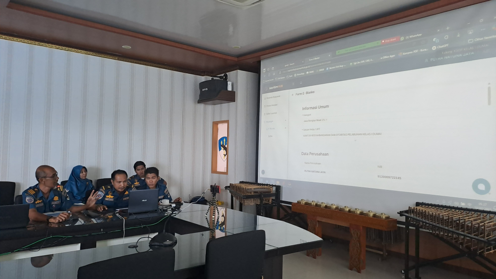 Kantor KSOP Kelas I Dumai melaksanakan kegiatan Rapat Optimalisasi Pemanfaatan Modul E-Blanko pada Aplikasi Maritim Hub bersama Stakeholders pelabuhan Dumai secara daring