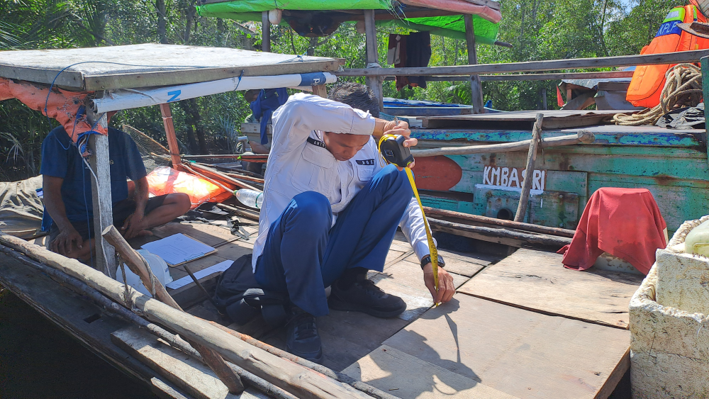 Kantor KSOP Kelas I Dumai melakukan kegiatan Pengukuran Kapal Nelayan GT<7 dalam rangka Penerbitan&nbsp;Pas&nbsp;Kecil