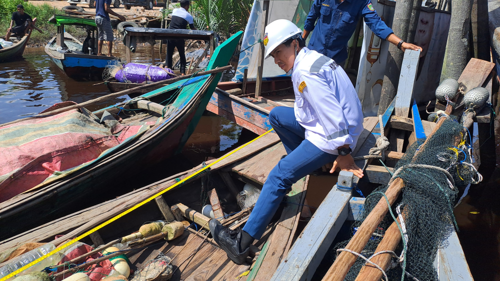 Kantor KSOP Kelas I Dumai melakukan kegiatan Pengukuran Kapal Nelayan GT<7 dalam rangka Penerbitan&nbsp;Pas&nbsp;Kecil