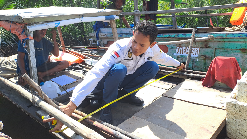 Kantor KSOP Kelas I Dumai melakukan kegiatan Pengukuran Kapal Nelayan GT<7 dalam rangka Penerbitan&nbsp;Pas&nbsp;Kecil