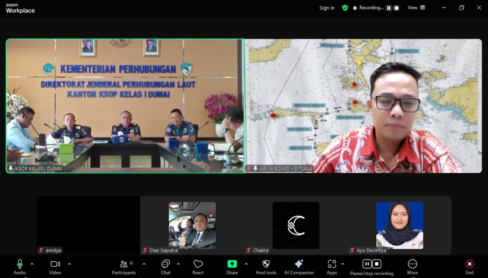 Rapat Lanjutan Evaluasi dan Implementasi Peraturan Menteri Perhubungan Nomor KM 35 Tahun 2007 tentang Pedoman Perhitungan Tarif Pelayanan Jasa Bongkar Muat dari dan ke Kapal di pelabuhan wilayah kerja Kantor KSOP Kelas I Dumai.