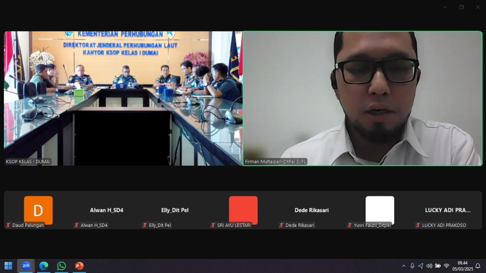 RAPAT TINDAK LANJUT PERMOHONAN PENGGUNAAN SARANA BANTU PEMANDUAN KAPAL PT. KRAKATAU BANDAR SAMUDERA DI PERAIRAN WAJIB PANDU KELAS I DUMAI
