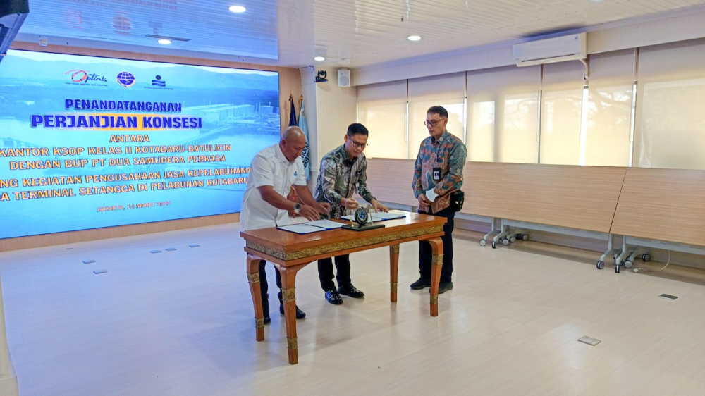 Kemenhub dan PT. Dua Samudera Perkasa Tandatangani Konsesi Terminal Setangga di Pelabuhan Kotabaru