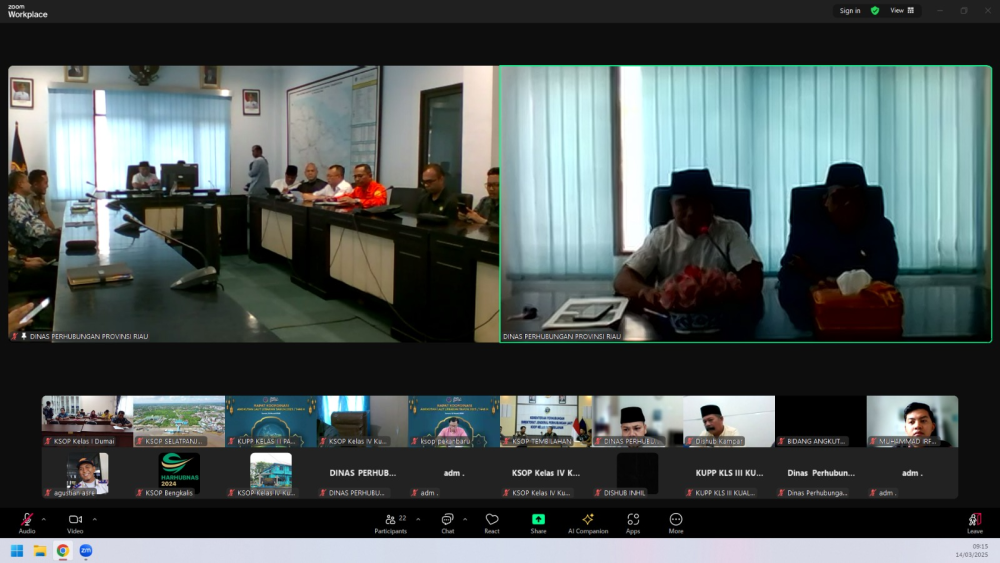 Rapat Koordinasi Persiapan Penyelenggaraan Angkutan Lebaran Tahun 2025 / 1446 H di Provinsi Riau yang diselenggarakan oleh Dinas Perhubungan Provinsi Riau.