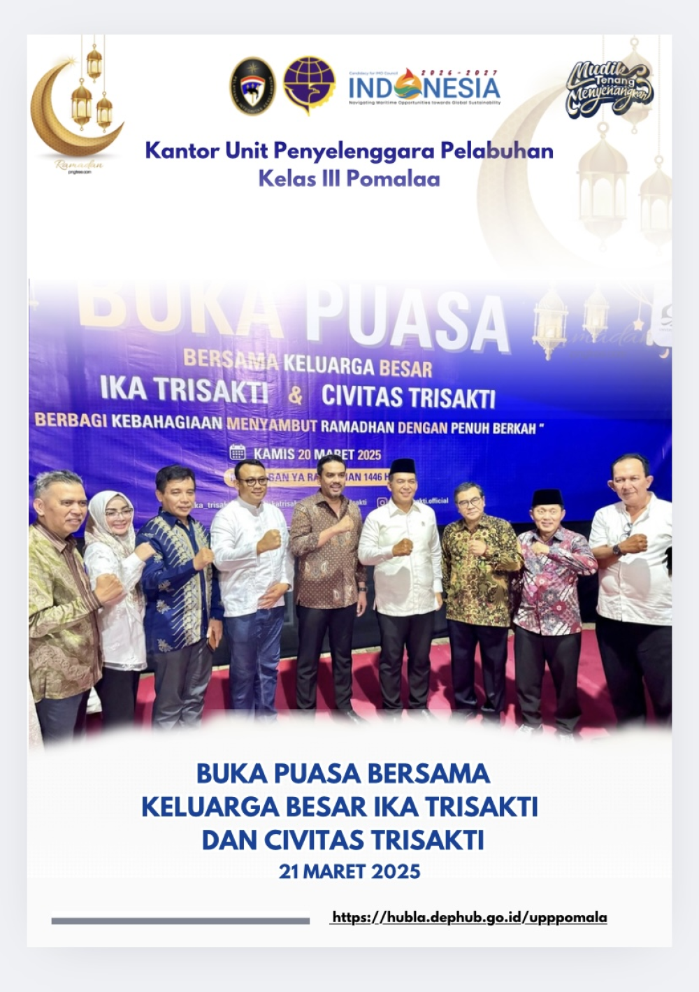 Kepala KUPP Pomalaa Bpk Eidy Sutrisno S Hadji Djafar Buka Puasa Bersama yang diselenggarakan oleh Ikatan Alumni (IKA) Trisakti