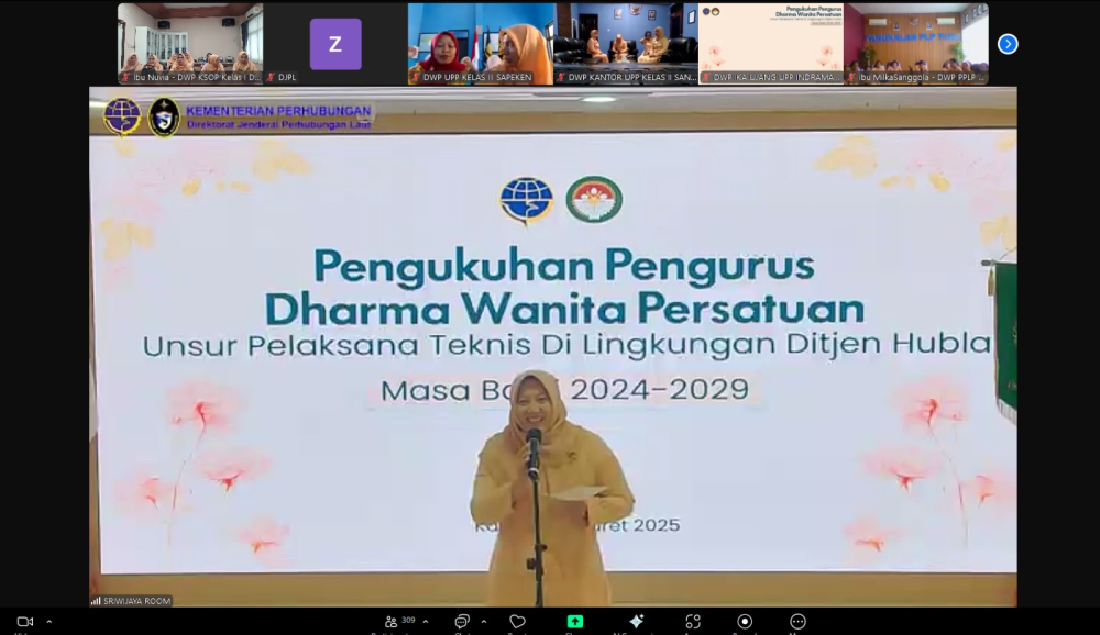 Pengukuhan Pengurus DWP Unit Pelaksana Teknis Di Lingkungan Direktorat Jenderal Perhubungan Laut Masa Bakti 2024-2029.
