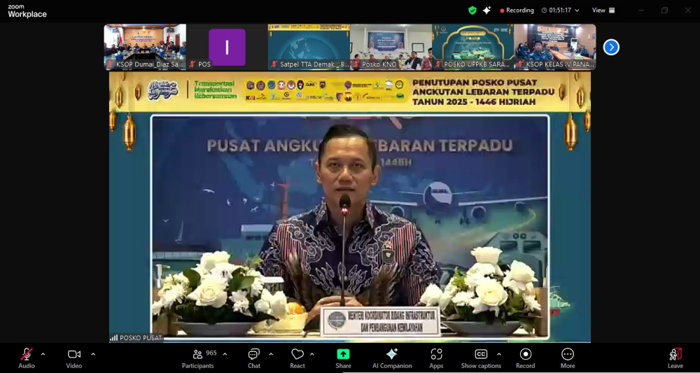 PENUTUPAN POSKO PUSAT ANGKUTAN LEBARAN TERPADU TAHUN 2025 OLEH MENTERI PERHUBUNGAN