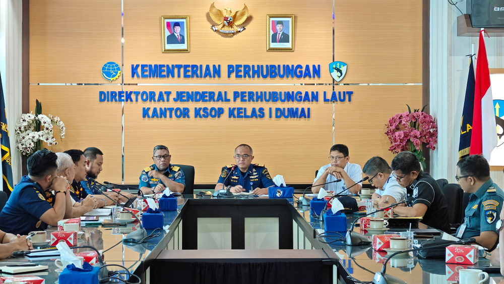 Kantor KSOP Kelas I Dumai melakukan Kegiatan Rapat Koordinasi Pelaksanaan Tugas dan Fungsi Keselamatan dan Keamanan Pelayaran pada Pelabuhan Sungai, Danau dan Penyeberangan.