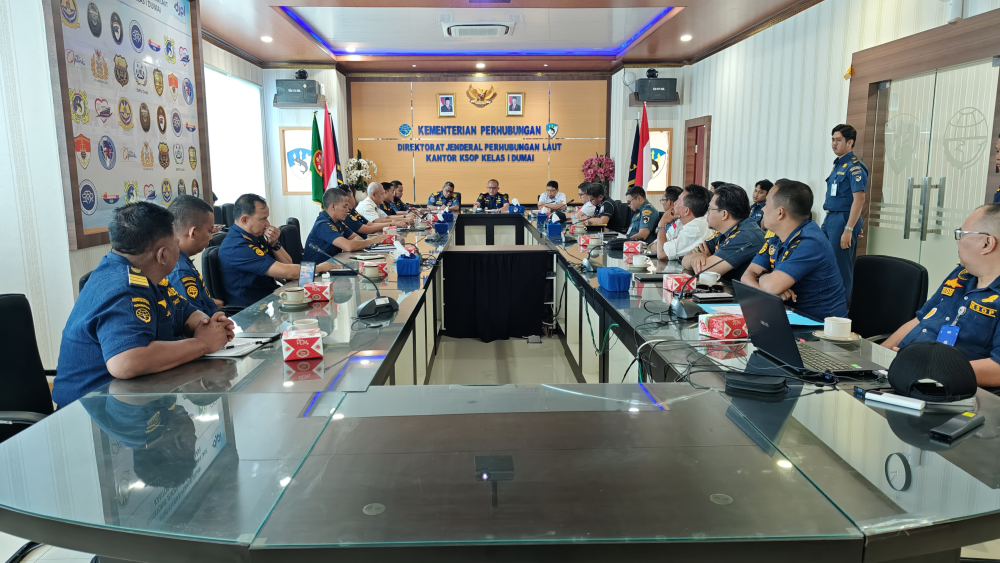 Kantor KSOP Kelas I Dumai melakukan Kegiatan Rapat Koordinasi Pelaksanaan Tugas dan Fungsi Keselamatan dan Keamanan Pelayaran pada Pelabuhan Sungai, Danau dan Penyeberangan.