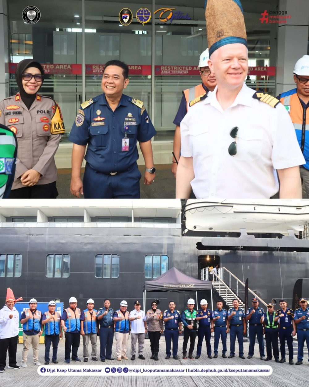 Kapal Pesiar MV Scenic Eclipse II Sandar di Pelabuhan Makassar