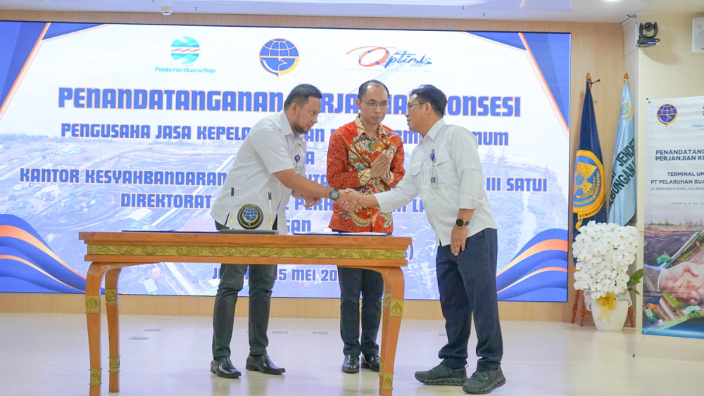 KEMENHUB DAN PT PELABUHAN BUANA REJA TANDATANGANI KONSESI TERMINAL PELABUHAN BUANA REJA DI PELABUHAN SATUI