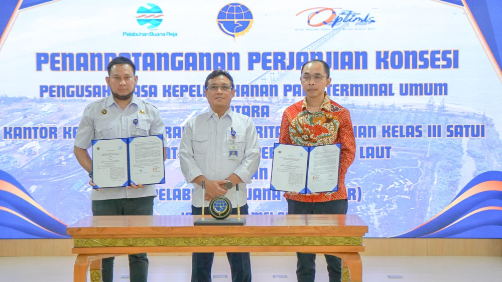 KEMENHUB DAN PT PELABUHAN BUANA REJA TANDATANGANI KONSESI TERMINAL PELABUHAN BUANA REJA DI PELABUHAN SATUI