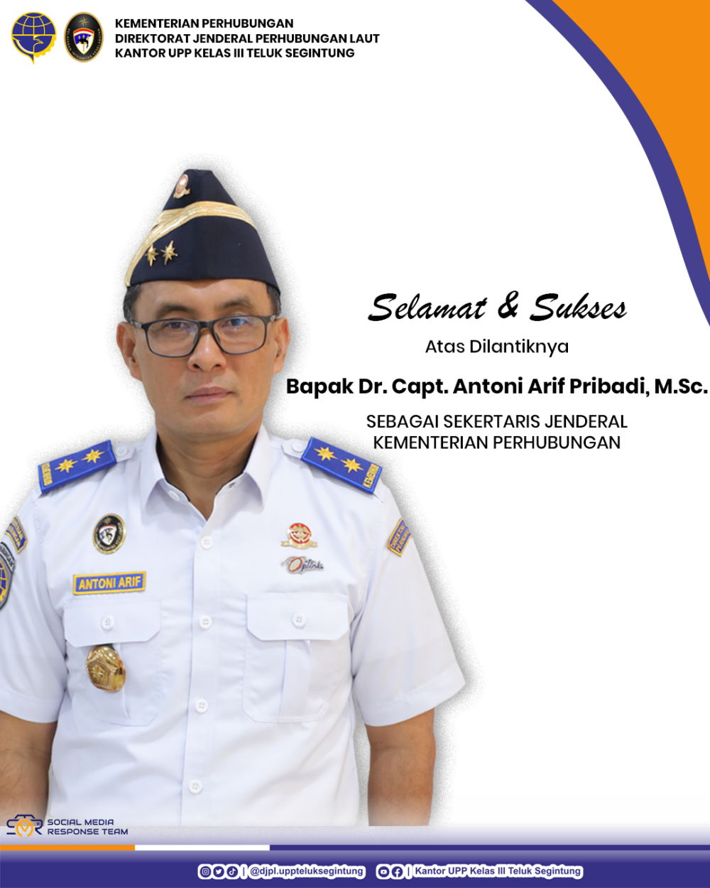 Ucapan Selamat Atas Dilantiknya Dirjen Hubla Dan Sekjen Kemenhub
