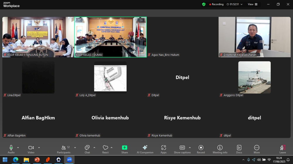 Rapat Pembahasan Usulan Perluasan Perairan Wajib Pandu Kelas I Dumai