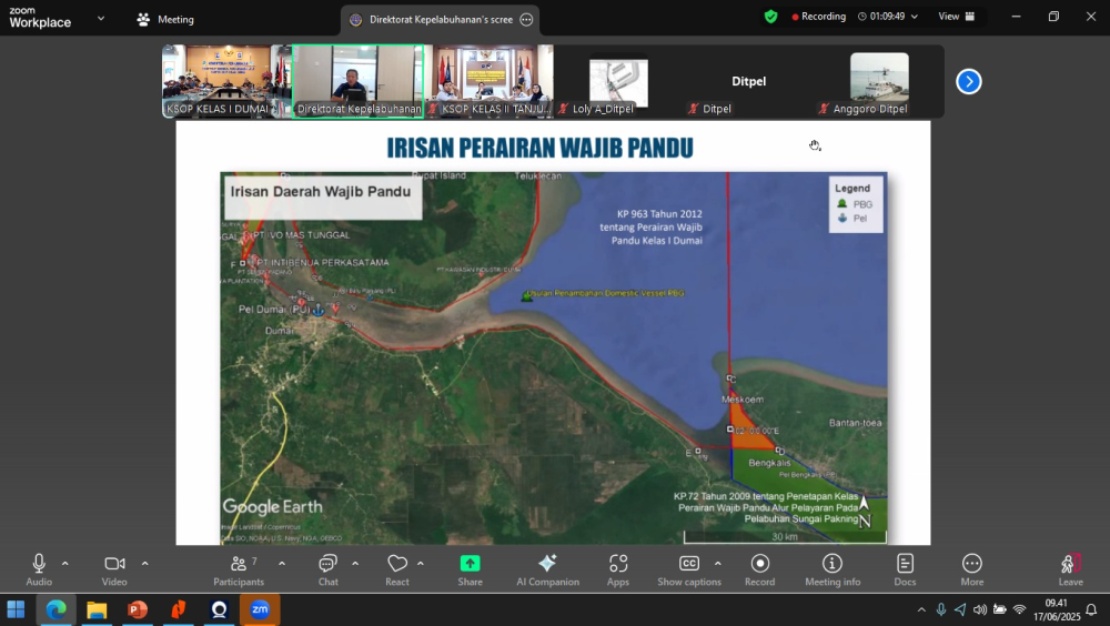 Rapat Pembahasan Usulan Perluasan Perairan Wajib Pandu Kelas I Dumai