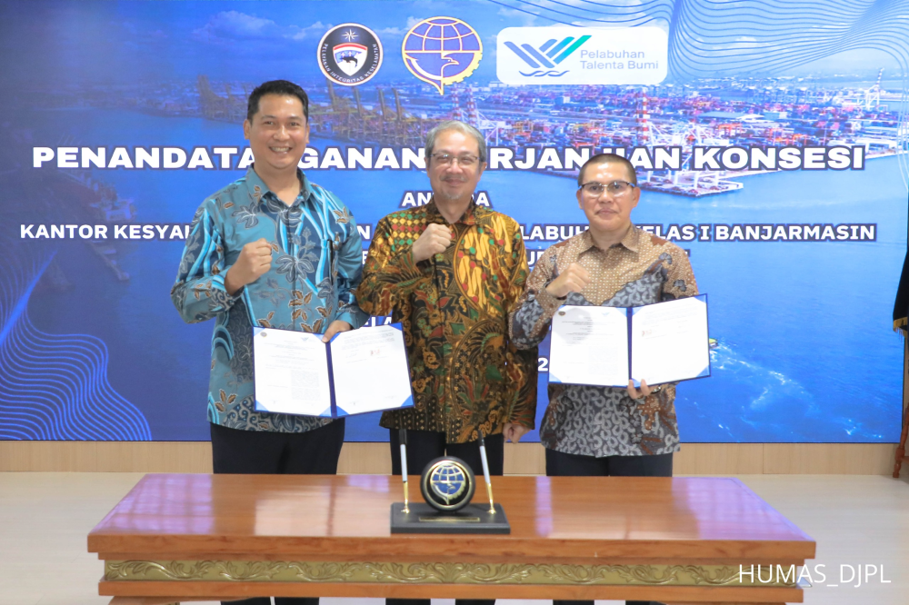 Dorong Pertumbuhan Ekonomi Kalimantan Selatan, Kemenhub Teken Kerjasama Konsesi Jasa Kepelabuhanan Pada Terminal Pelabuhan Talenta Bumi di Pelabuhan Banjarmasin